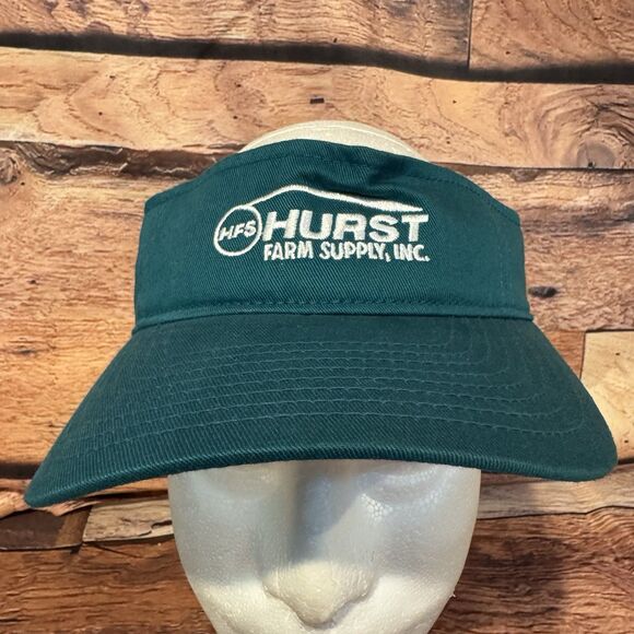 Hurst Farm Supply Visor Hat Cap Green HFS Farm Equipment Agriculture Sun Golf - Picture 1 of 7
